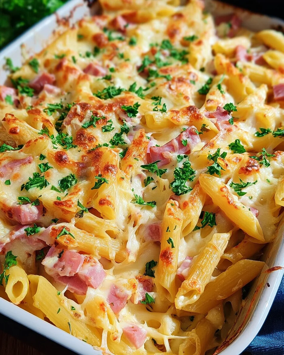 Nudel-Schinken-Gratin