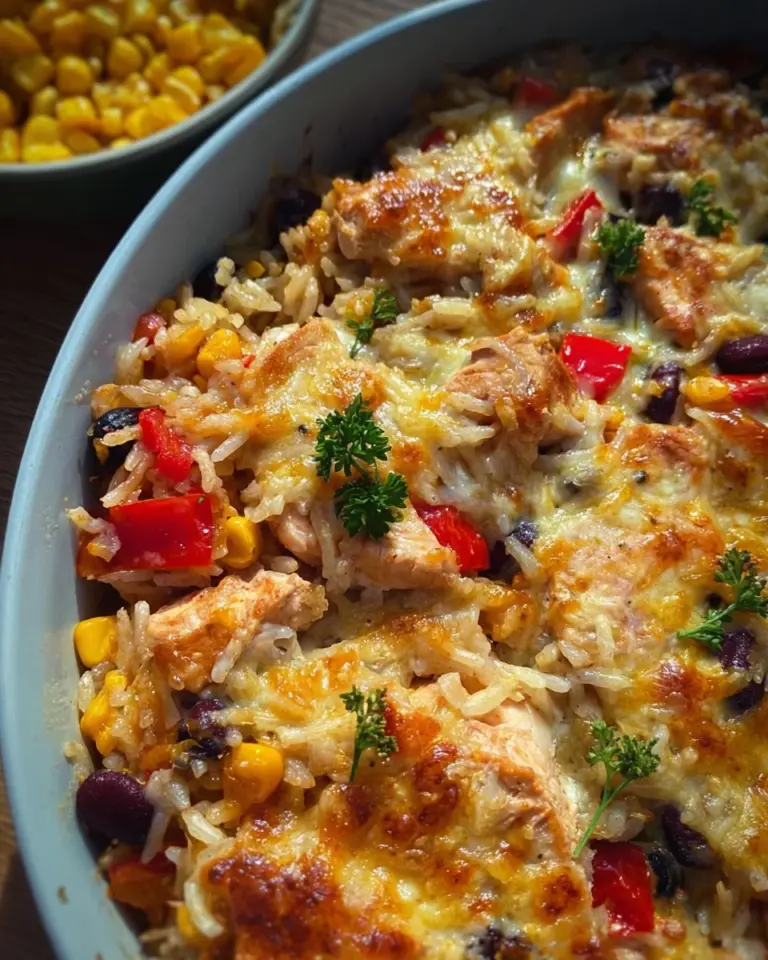 Ofenreis mit Hähnchen und Gemüse