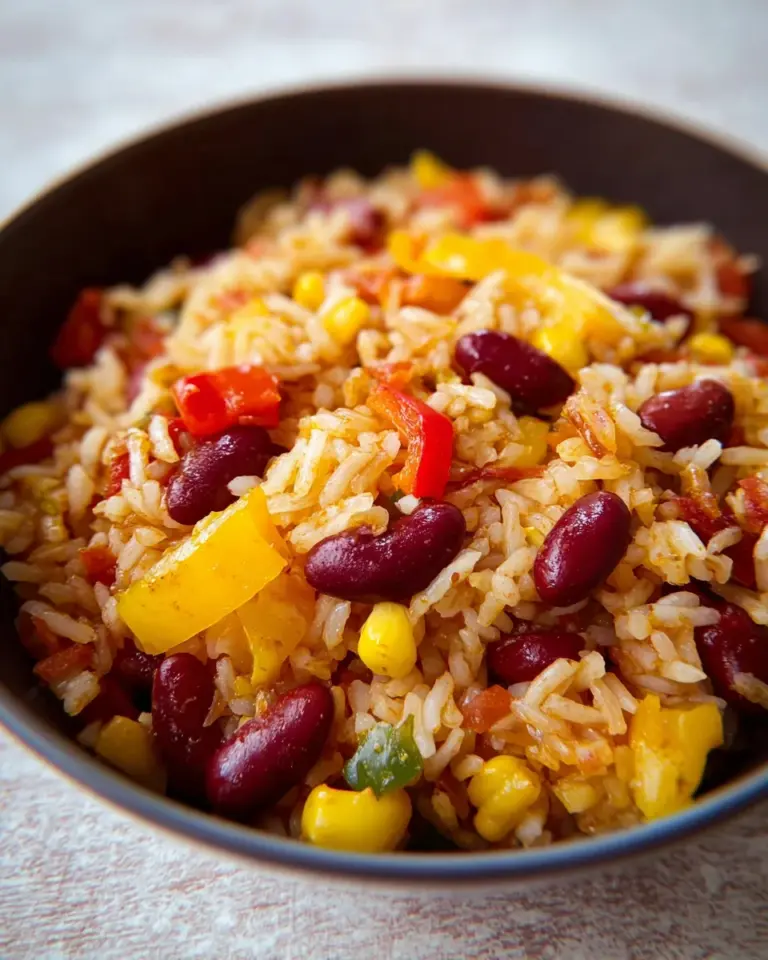 One-Pot-Reis mit Paprika, Bohnen und Mais