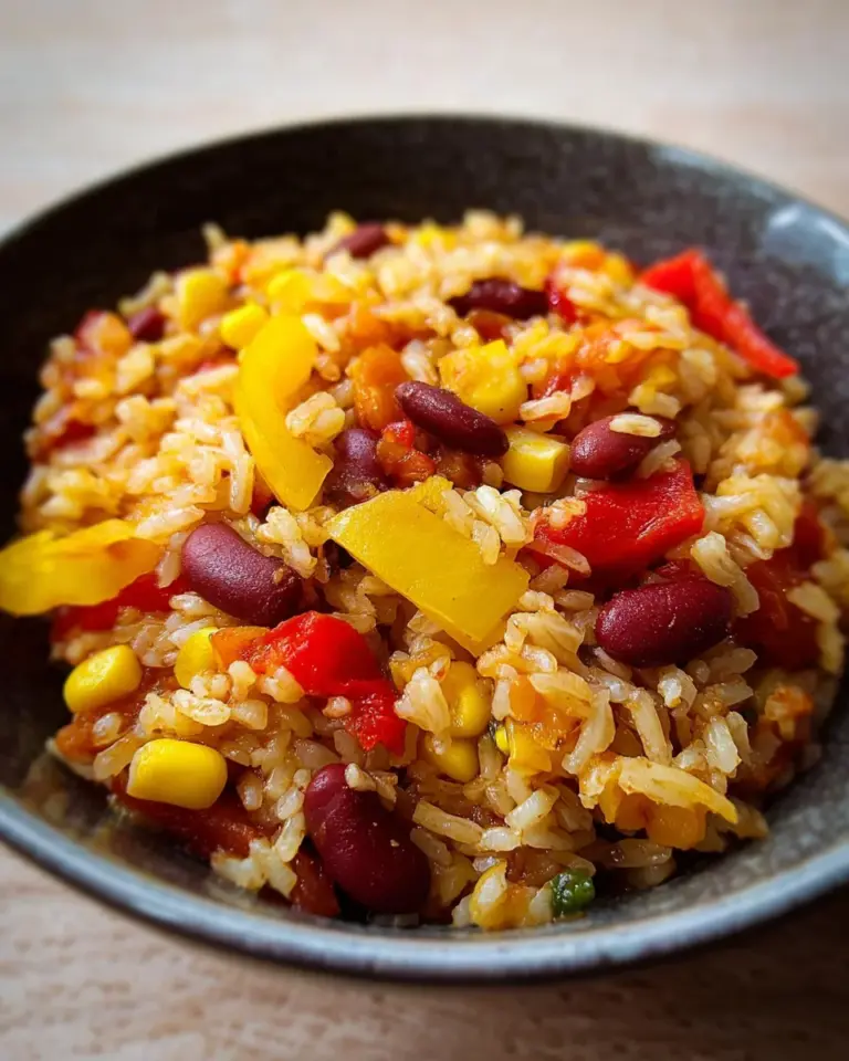 One-Pot-Reis mit Paprika, Bohnen und Mais