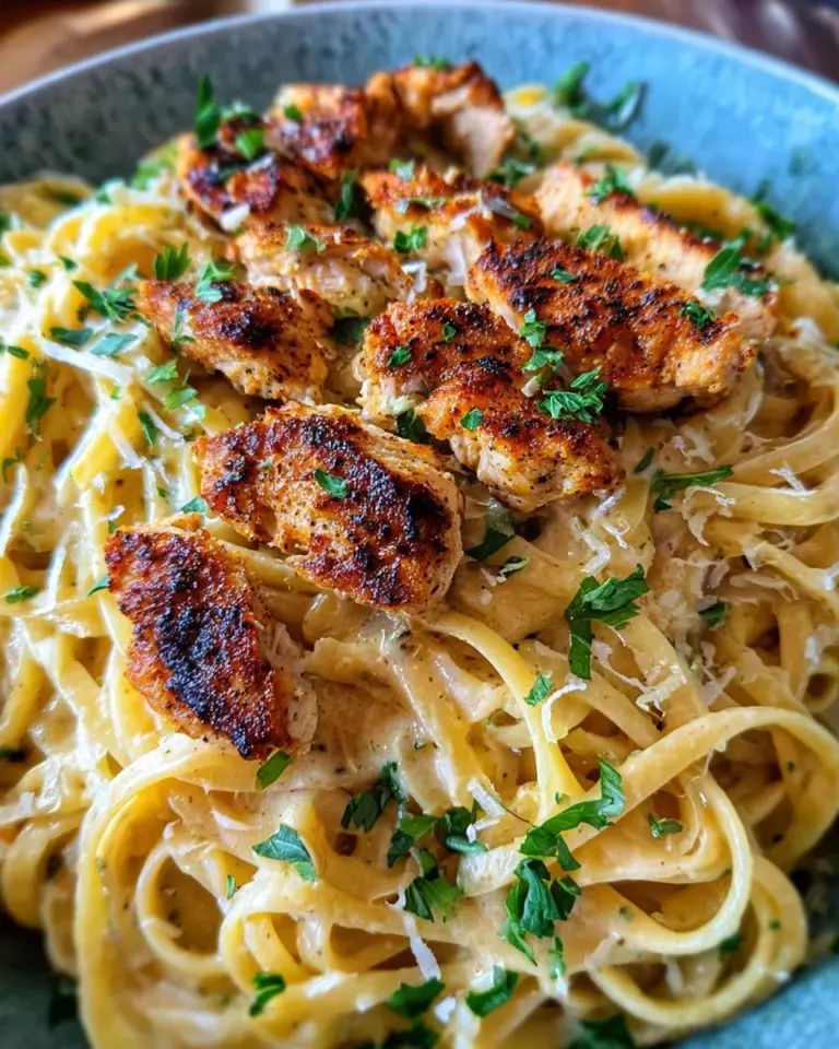 Pasta Chicken Alfredo (einfaches Rezept)