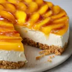 Pfirsichtorte ohne Backen mit Keksboden