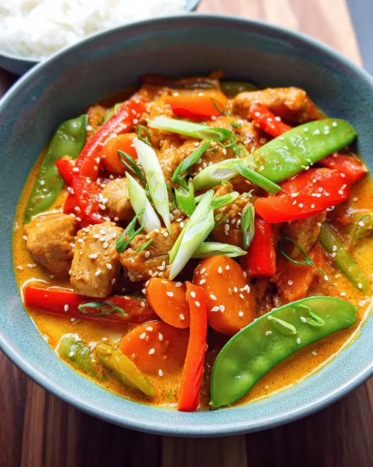 Rotes Thai Curry mit Hähnchen