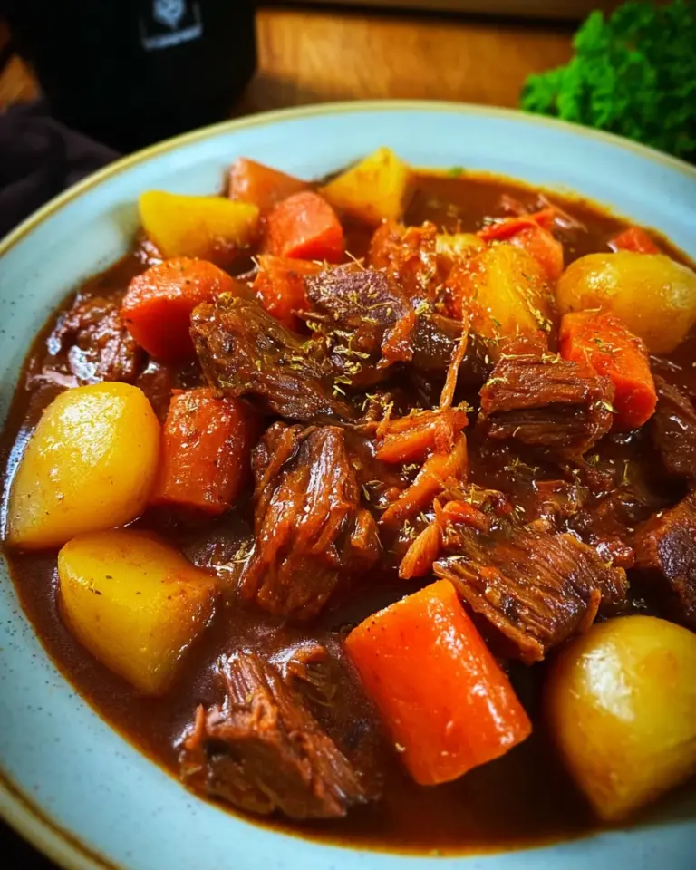 Schmortopf mit Rindfleisch, Kartoffeln und Möhren