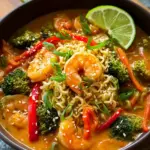 Schnelle Ramen mit Garnelen