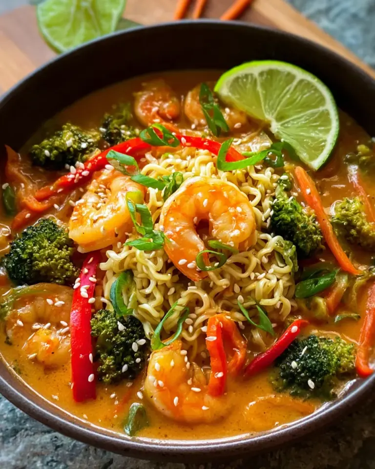 Schnelle Ramen mit Garnelen
