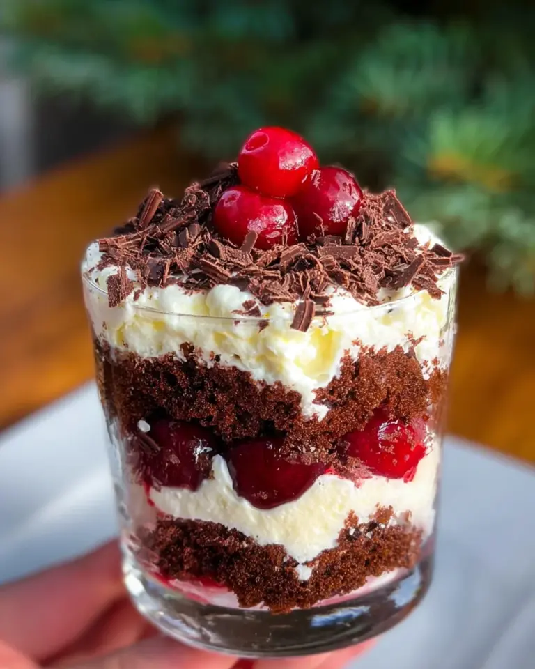 Schwarzwälder cherry juice Dessert im Glas