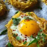 Spaghetti Nester mit Ei (schnelles Rezept)