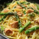 Spaghetti mit Lachs und Spargel