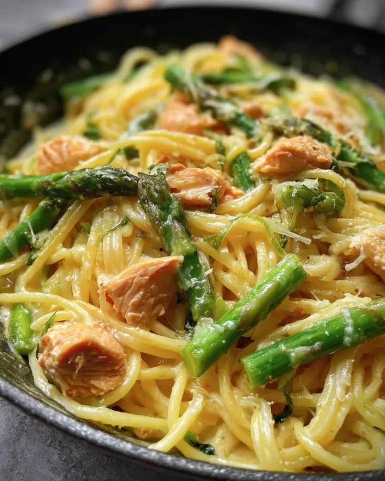 Spaghetti mit Lachs und Spargel