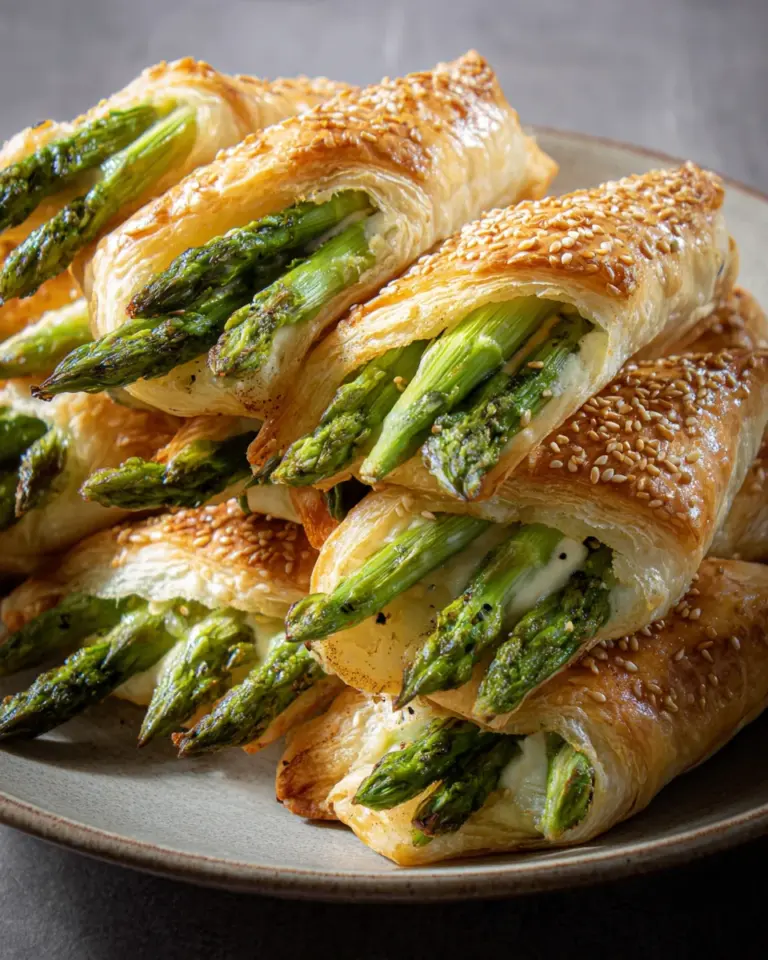 Spargel im Blätterteig