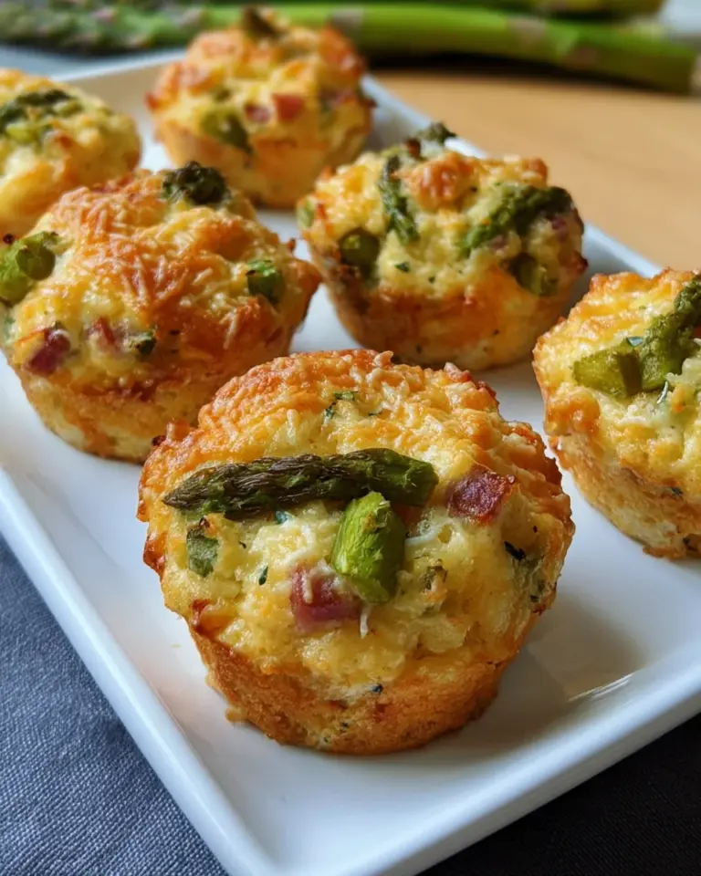 Spargelmuffins mit Schinkenwürfel