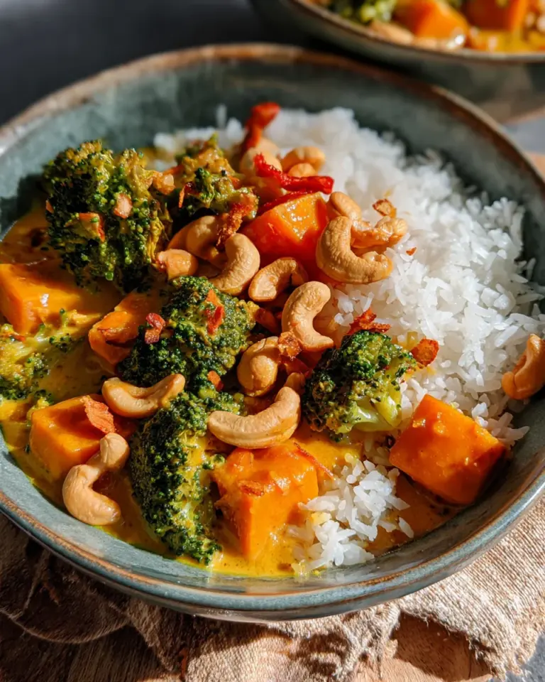 Süßkartoffel Curry mit Brokkoli