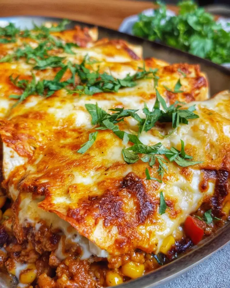 Überbackene Enchiladas mit Hackfleisch