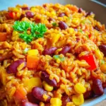 Vegane Mexikanische Reispfanne mit Bohnen & Mais