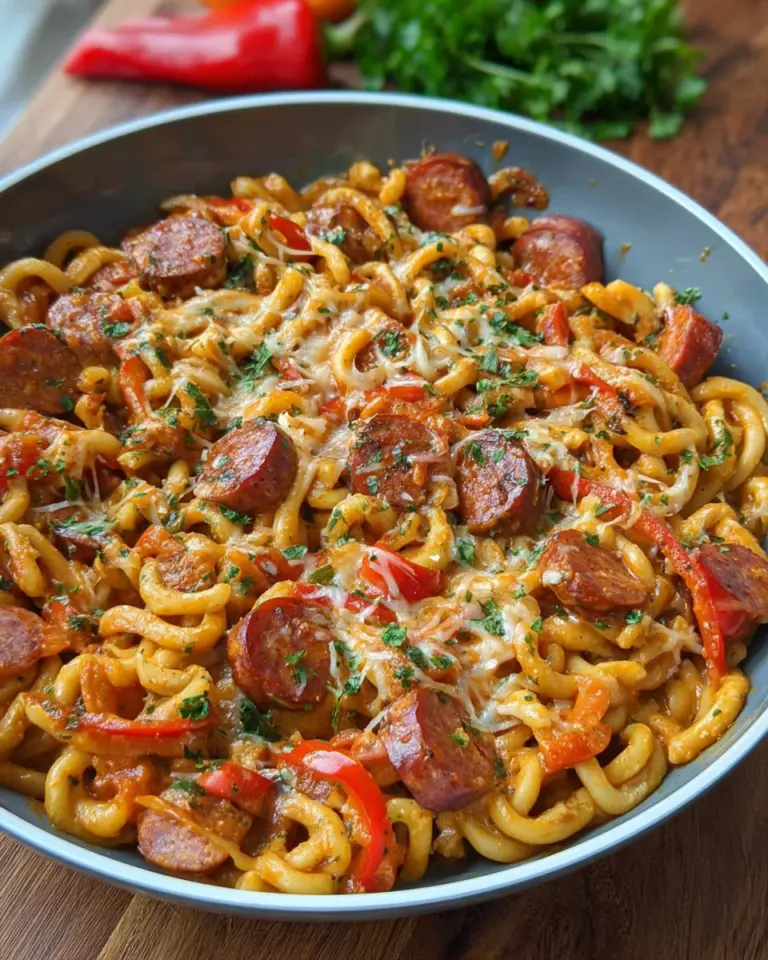 Würzige One-Pot Pasta mit Krakauer und Paprika