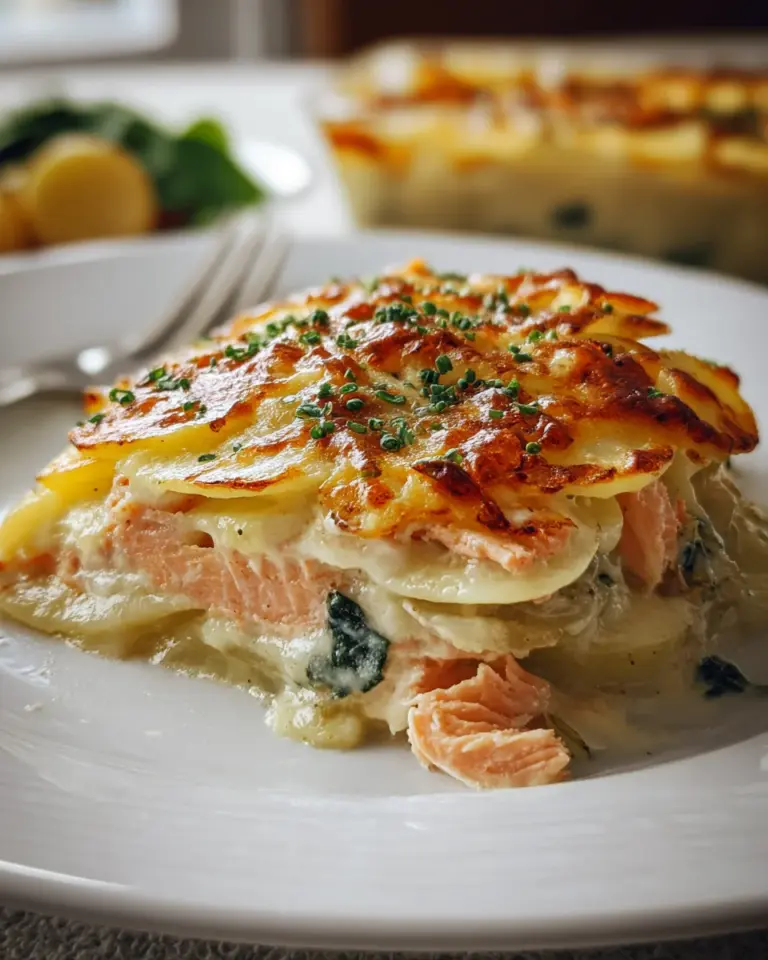 Zarter Lachs Auflauf mit Kartoffeln
