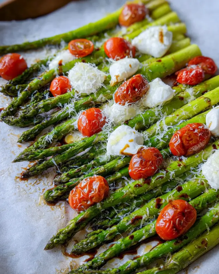 Grüner Spargel mit Parmesan aus dem Ofen