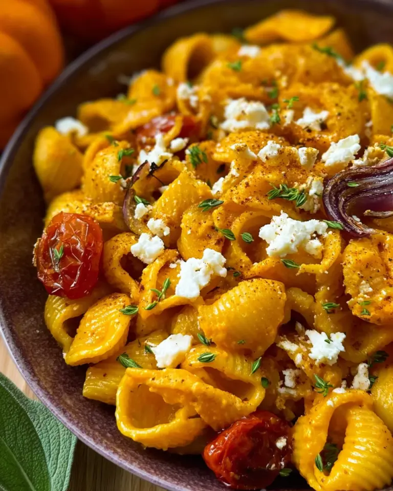 Kürbis Feta Pasta