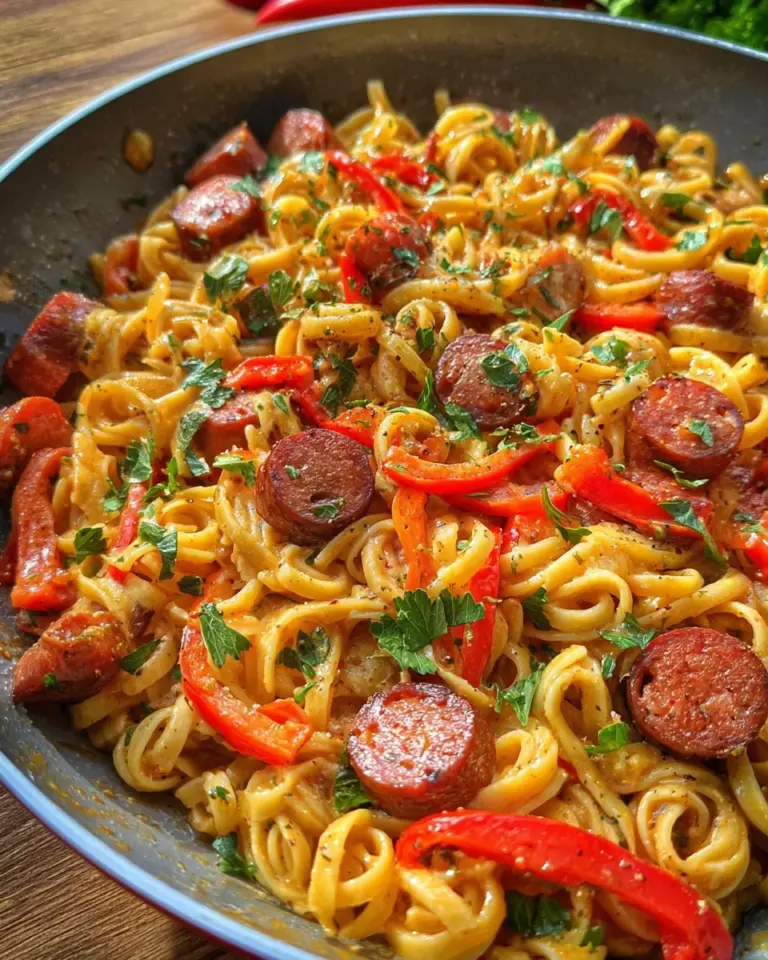 Würzige One-Pot Pasta mit Krakauer und Paprika