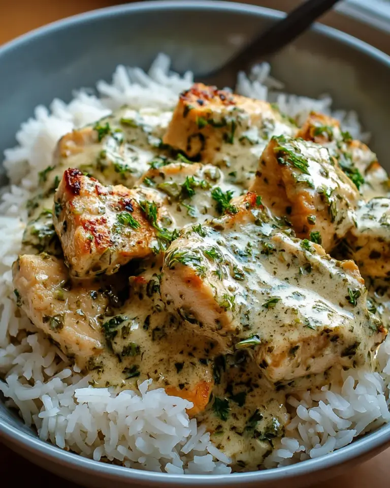 Cremiges Kräuterhähnchen mit Basmatireis