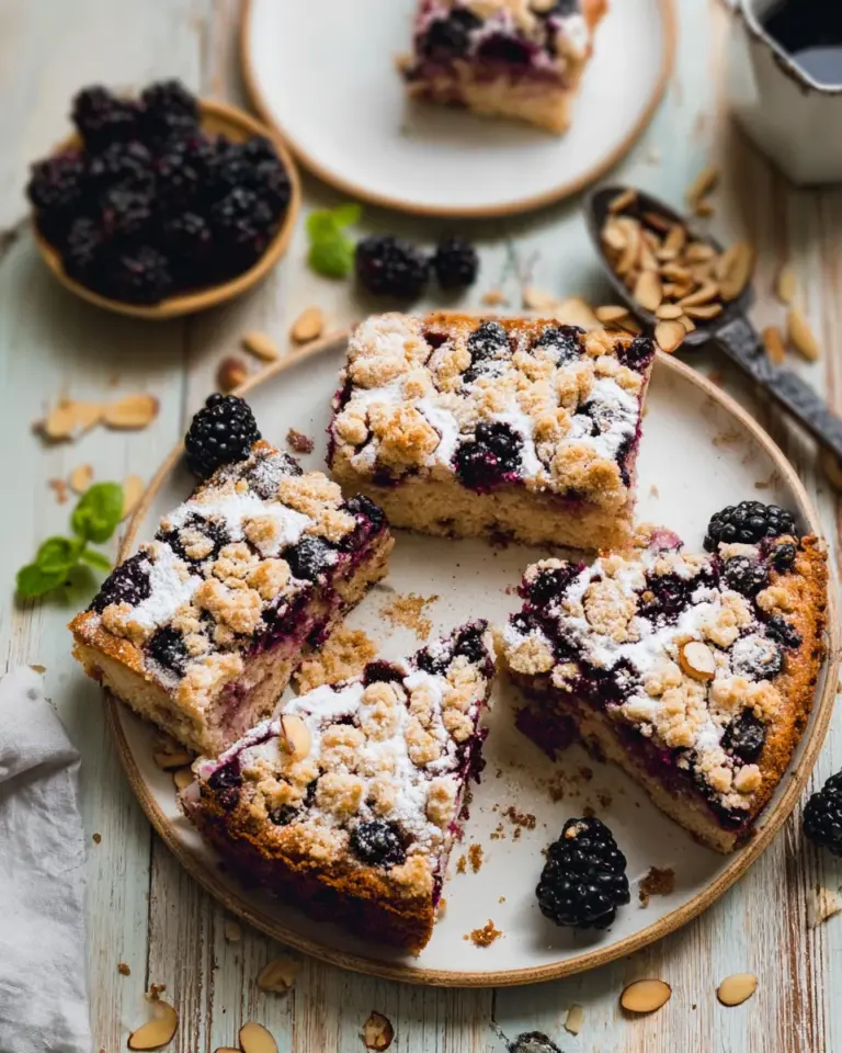 Brombeer-Mandelkuchen mit Vanille-Streuseln