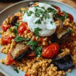 Bulgur mit Tomaten, Auberginen und Joghurt