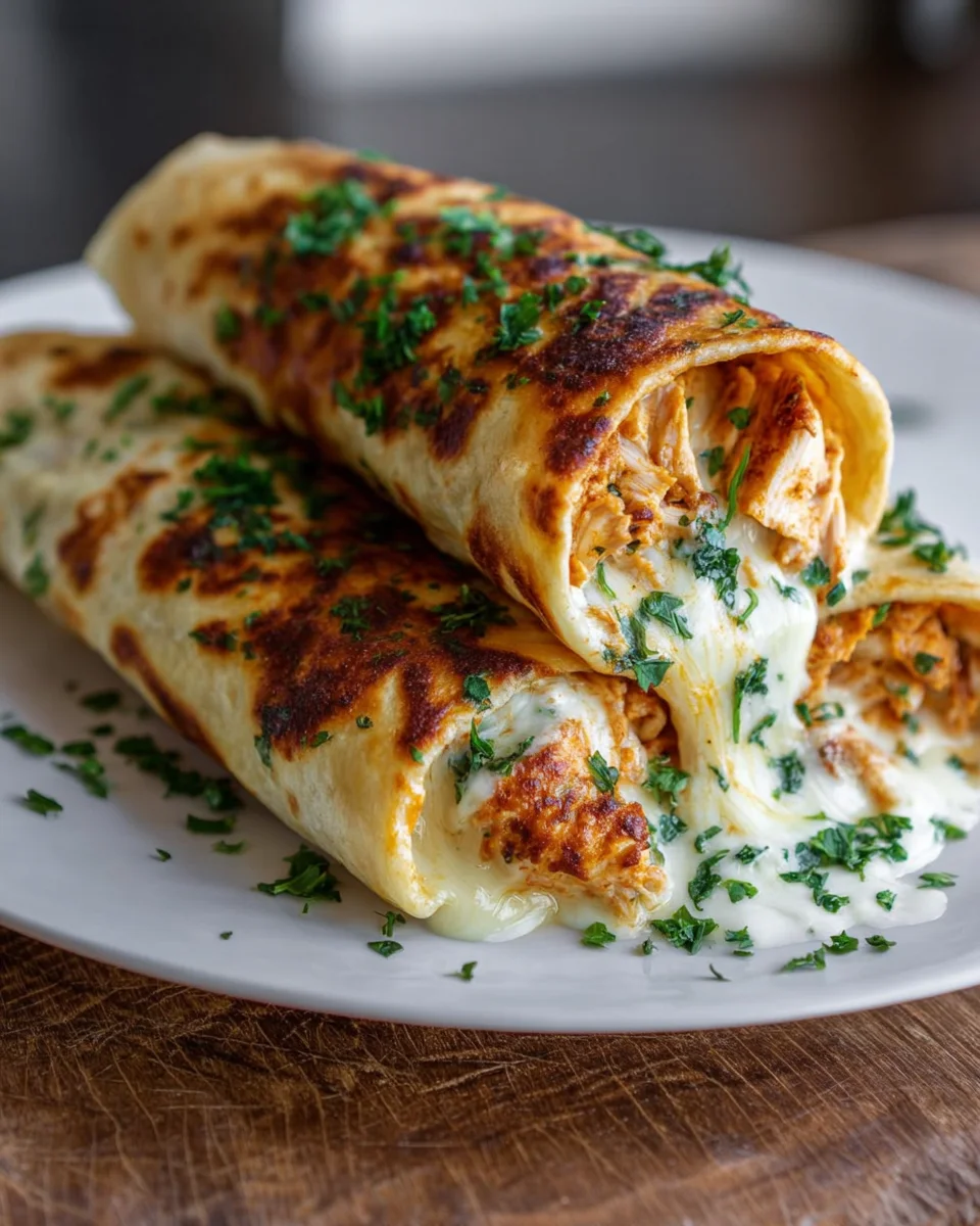 Cheesy Garlic Chicken Wraps image 2