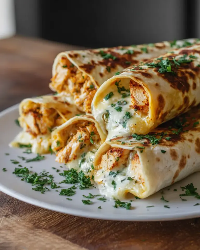 Cheesy Garlic Chicken Wraps