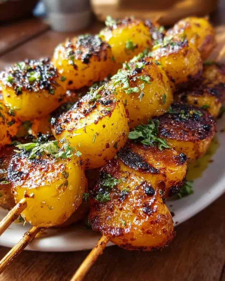 Gegrillte Honig-Senf Kartoffelspieße