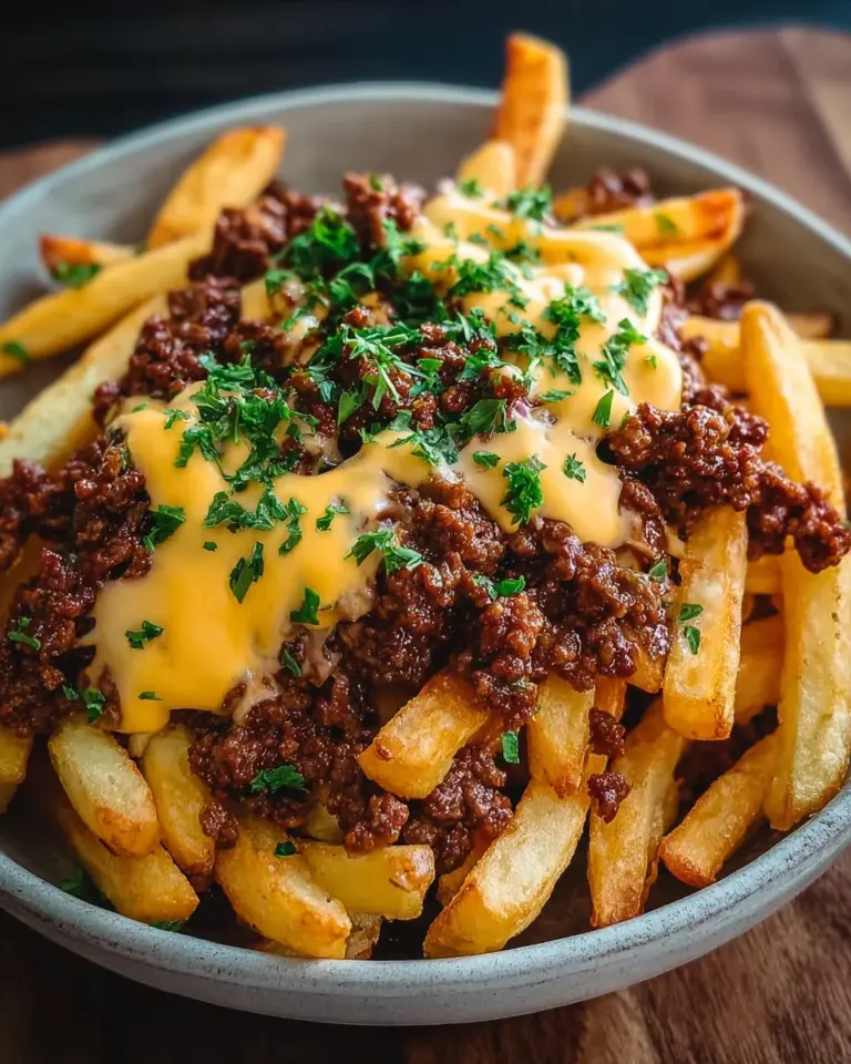 Pommes Frites mit Hackfleisch und Cheddar: Ein Unglaubliches Ultimatives Rezept für 4 Personen