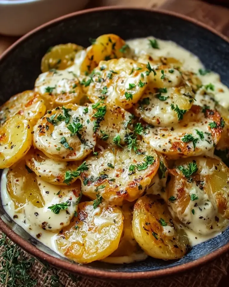 Kartoffeln mit cremiger Knoblauchsoße einfach zubereiten