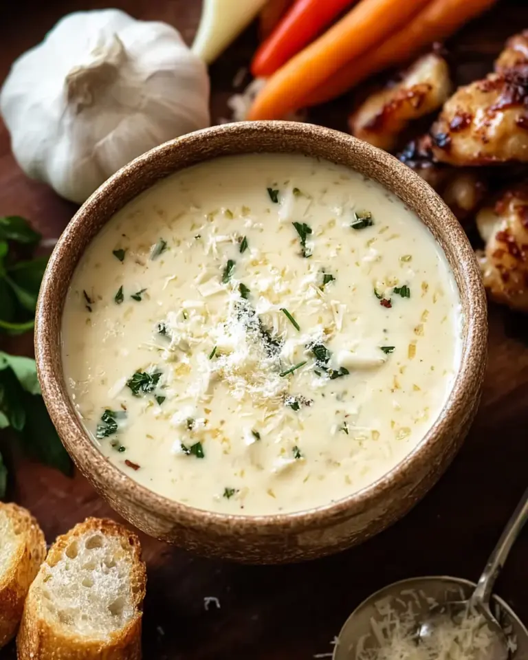 Knoblauch Parmesan Sauce in 5 Minuten zubereiten
