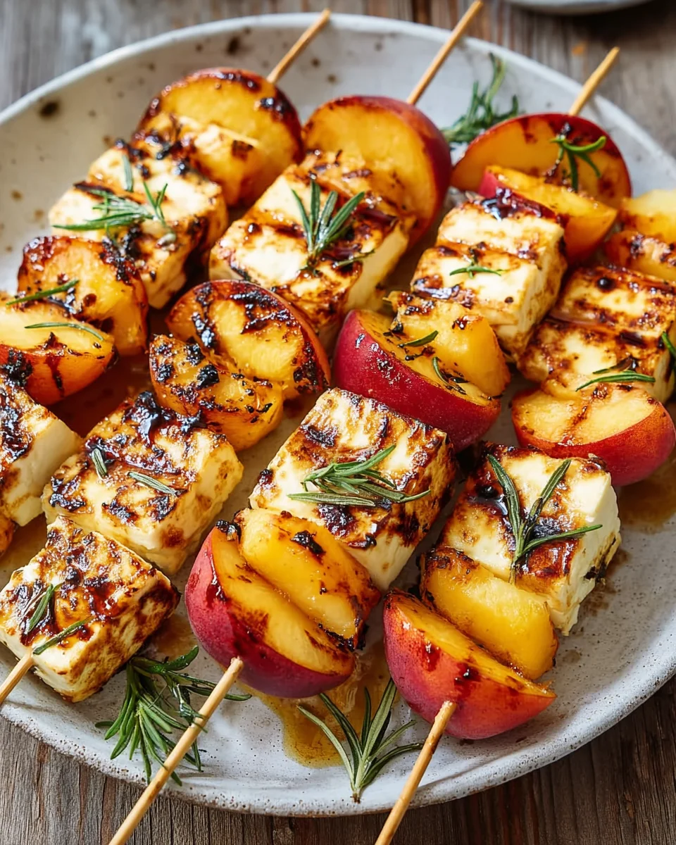 Sonnige Pfirsich-Halloumi-Rosmarin-Spieße vom Grill image 2