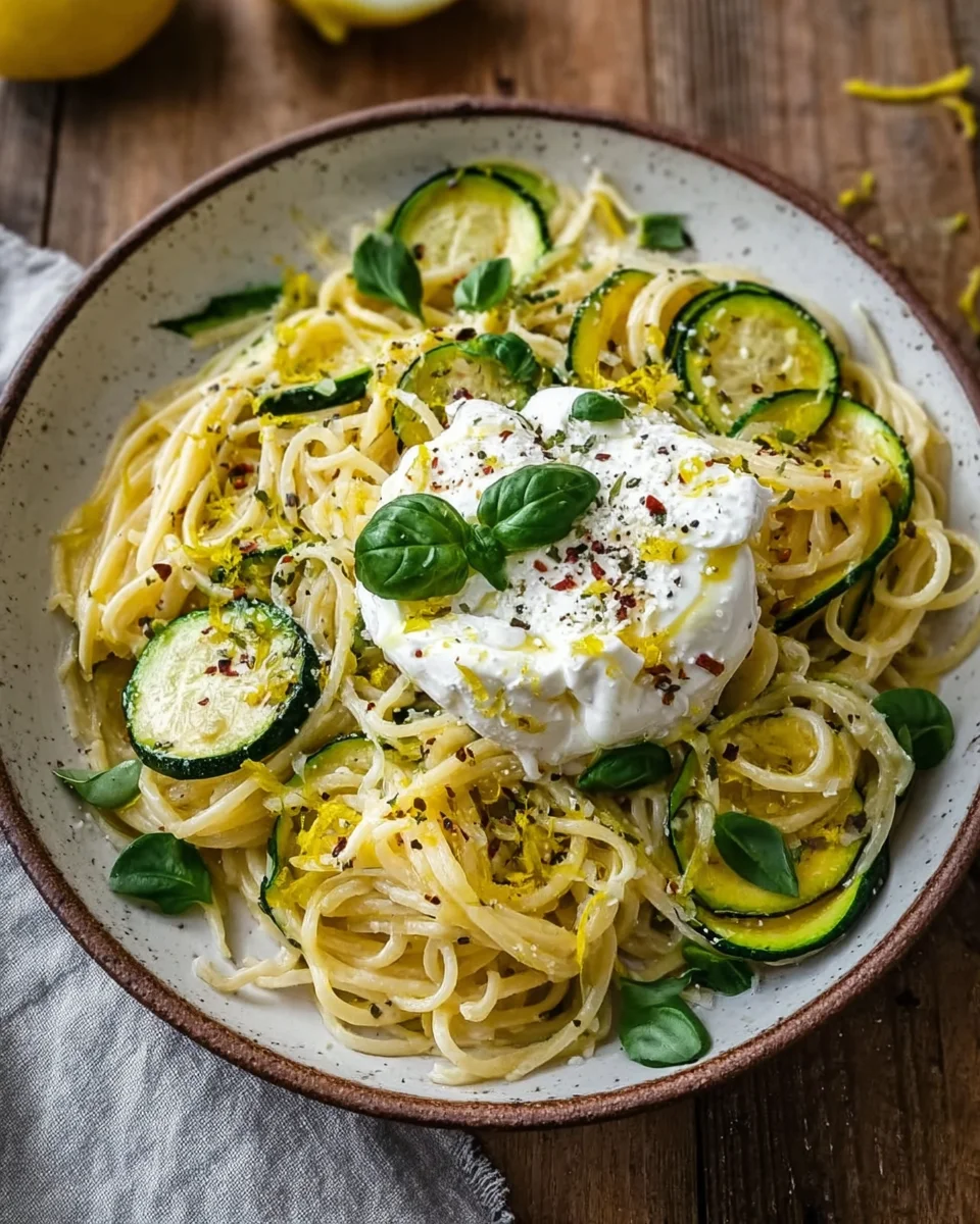 Zitronen Zucchini Pasta mit Burrata image 2